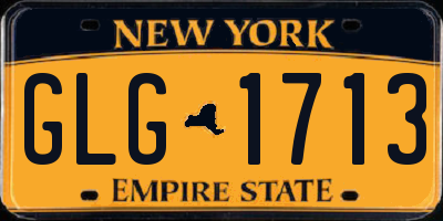 NY license plate GLG1713
