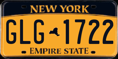 NY license plate GLG1722