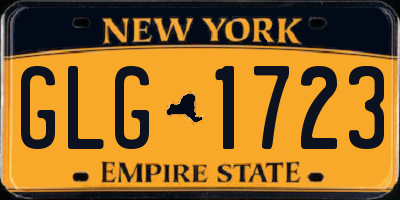 NY license plate GLG1723