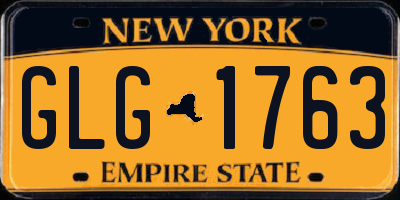 NY license plate GLG1763