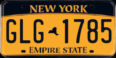 NY license plate GLG1785