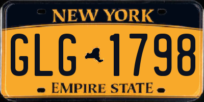 NY license plate GLG1798