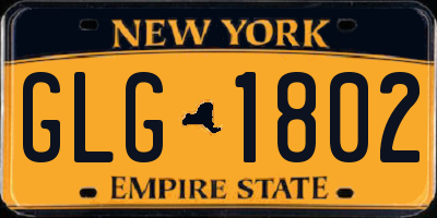 NY license plate GLG1802