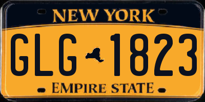 NY license plate GLG1823