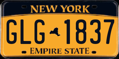 NY license plate GLG1837
