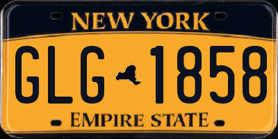 NY license plate GLG1858