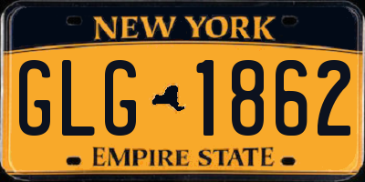 NY license plate GLG1862