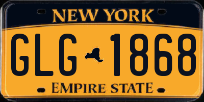 NY license plate GLG1868