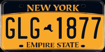 NY license plate GLG1877