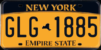 NY license plate GLG1885