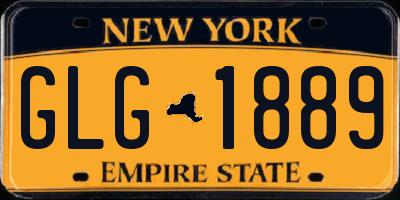 NY license plate GLG1889