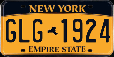 NY license plate GLG1924