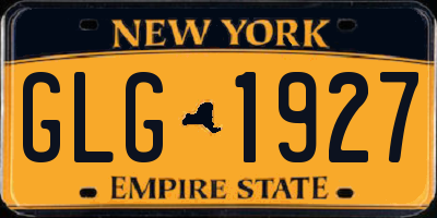 NY license plate GLG1927