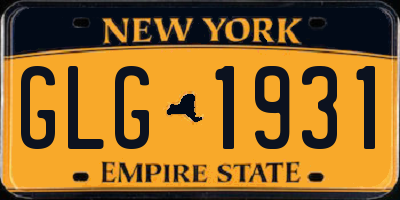 NY license plate GLG1931