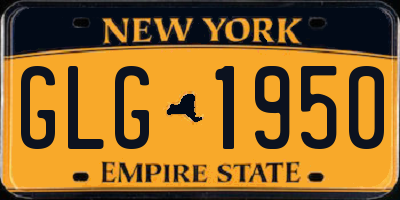 NY license plate GLG1950