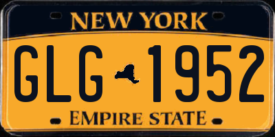 NY license plate GLG1952