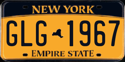 NY license plate GLG1967