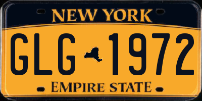 NY license plate GLG1972