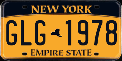 NY license plate GLG1978