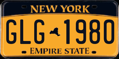 NY license plate GLG1980