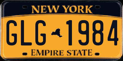 NY license plate GLG1984