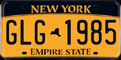 NY license plate GLG1985