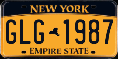 NY license plate GLG1987
