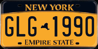 NY license plate GLG1990