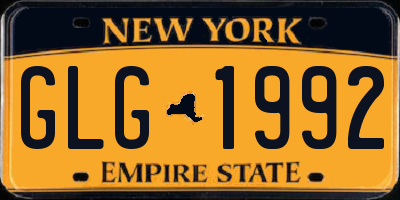 NY license plate GLG1992