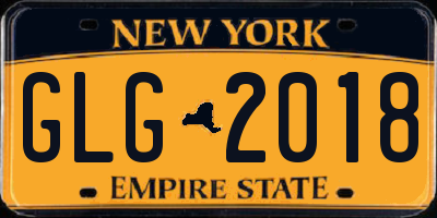 NY license plate GLG2018