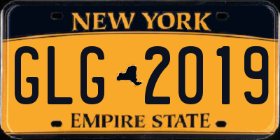 NY license plate GLG2019
