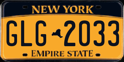 NY license plate GLG2033