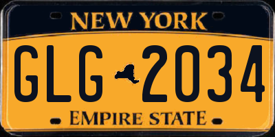NY license plate GLG2034