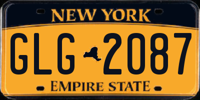 NY license plate GLG2087