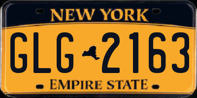 NY license plate GLG2163
