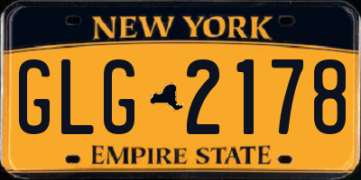 NY license plate GLG2178