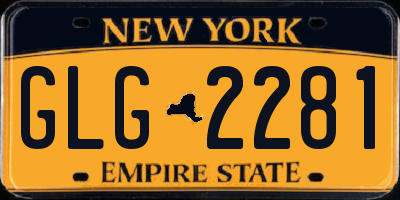 NY license plate GLG2281
