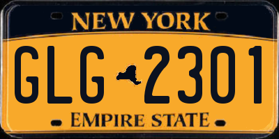 NY license plate GLG2301