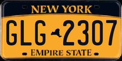 NY license plate GLG2307