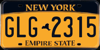 NY license plate GLG2315