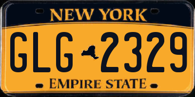 NY license plate GLG2329
