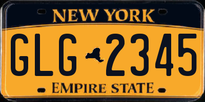 NY license plate GLG2345