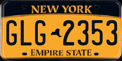 NY license plate GLG2353