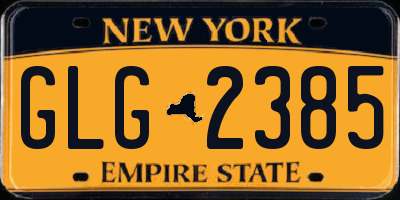 NY license plate GLG2385