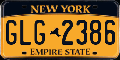 NY license plate GLG2386