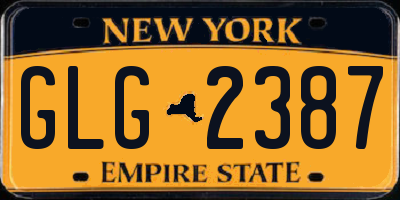 NY license plate GLG2387