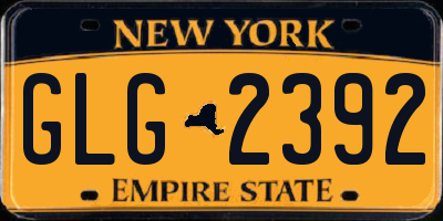 NY license plate GLG2392