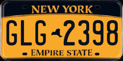 NY license plate GLG2398