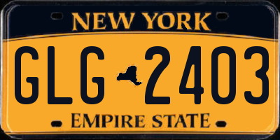 NY license plate GLG2403