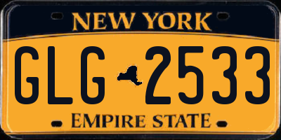 NY license plate GLG2533
